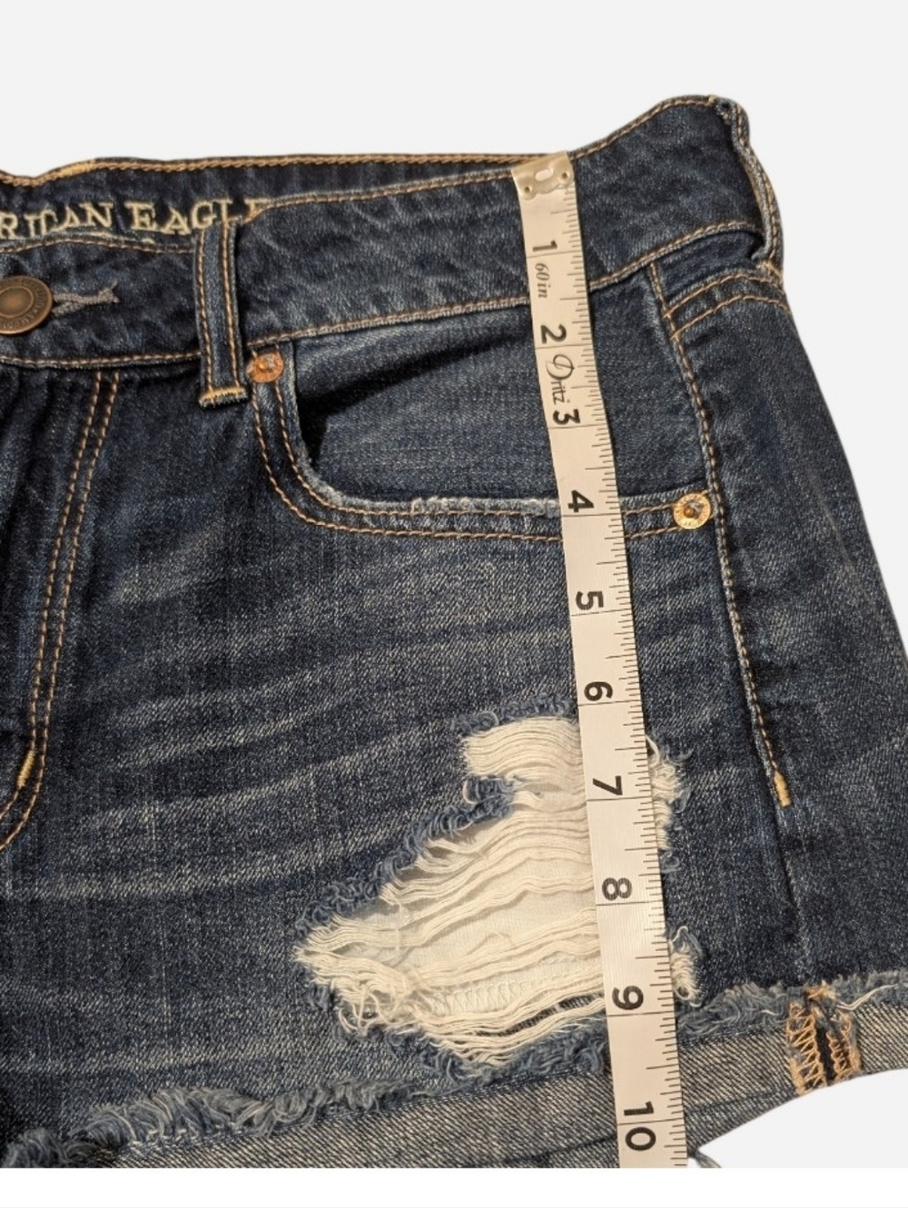 Pre-owned Denim Ripped Frayed Hem Women’s Shorts - Blue - Picture 11 of 15